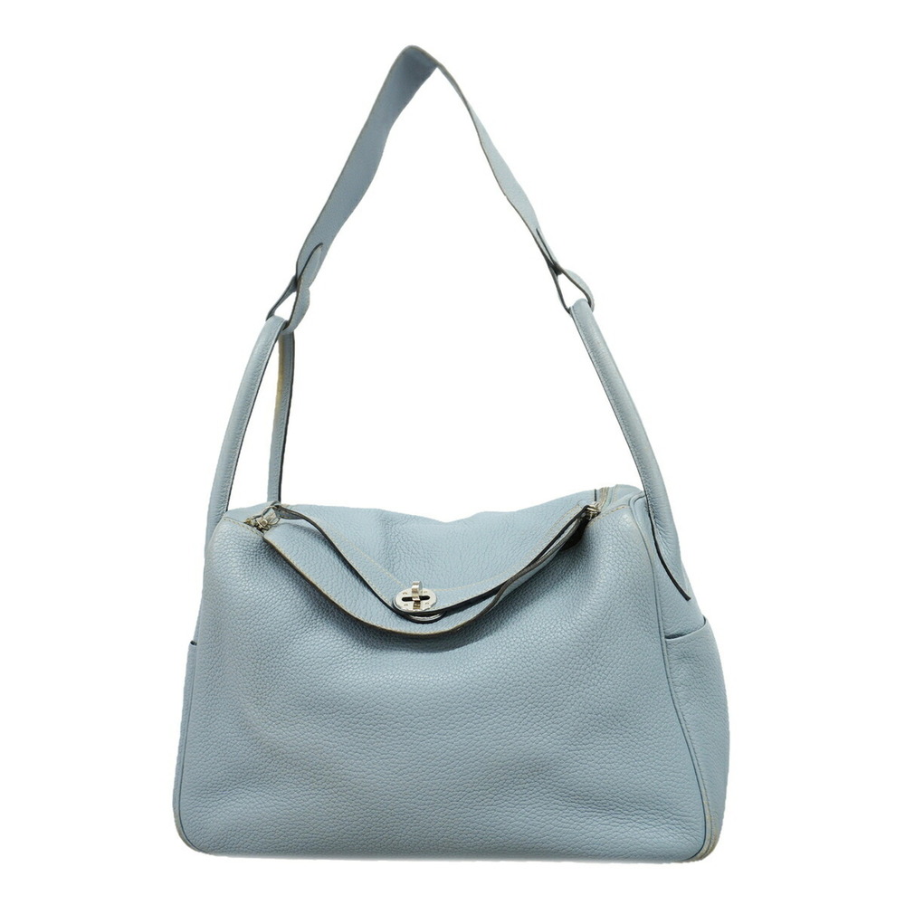 Hermes Lindy 34 Handbag, Taurillon Clemence Leather, Pale Blue, □Q Stamp, 2-w...